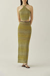 SWAYING/KNIT gradient strapless halterneck top SW23SS1T36 gradient green PS61